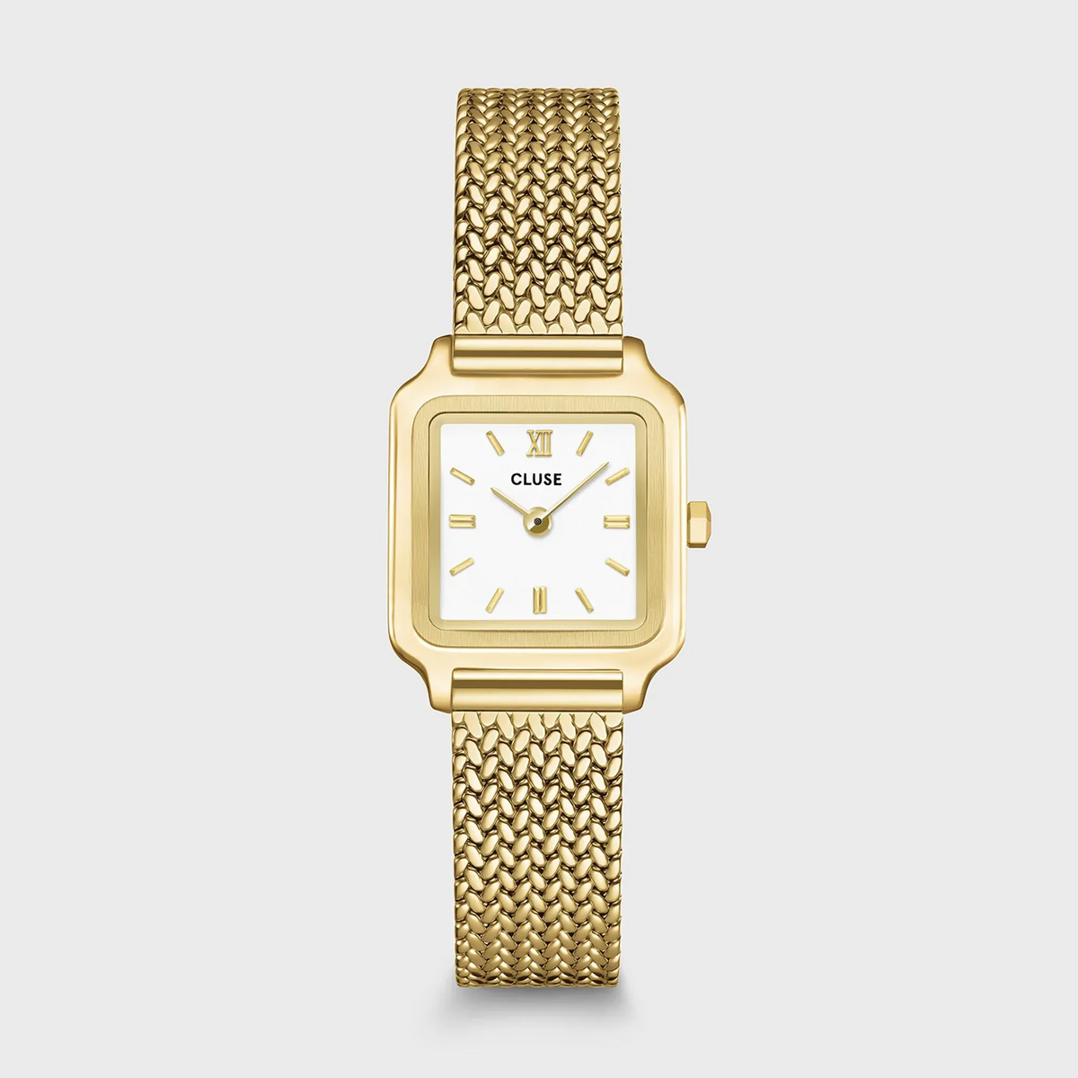 Gracieuse Mini | Mesh | Goldfarben | weißes Zifferblatt