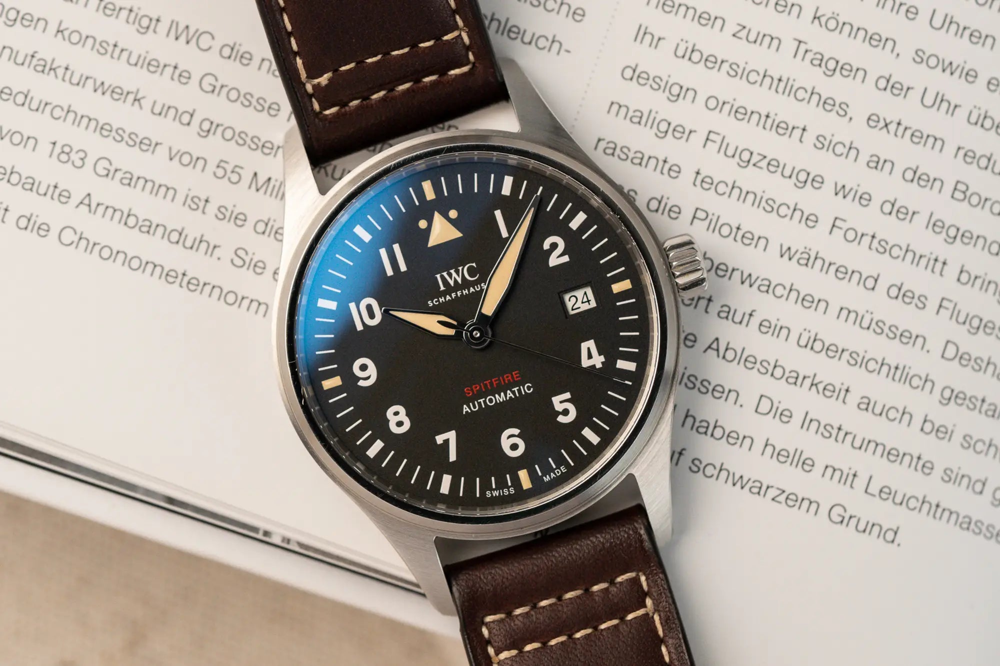 Produktfotografie der IWC Spitfire Fliegeruhr