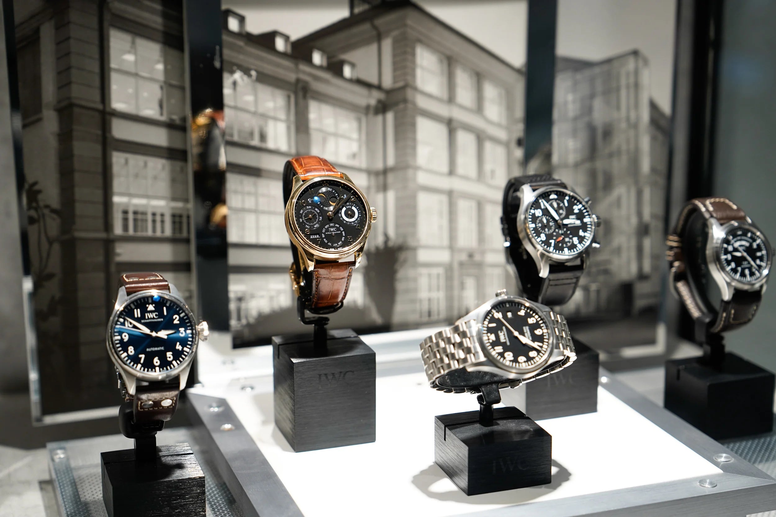 Ausstellung von zertifizierten, gebrauchten Luxusuhren von IWC Schaffhausen bei Schmuckatelier Lang