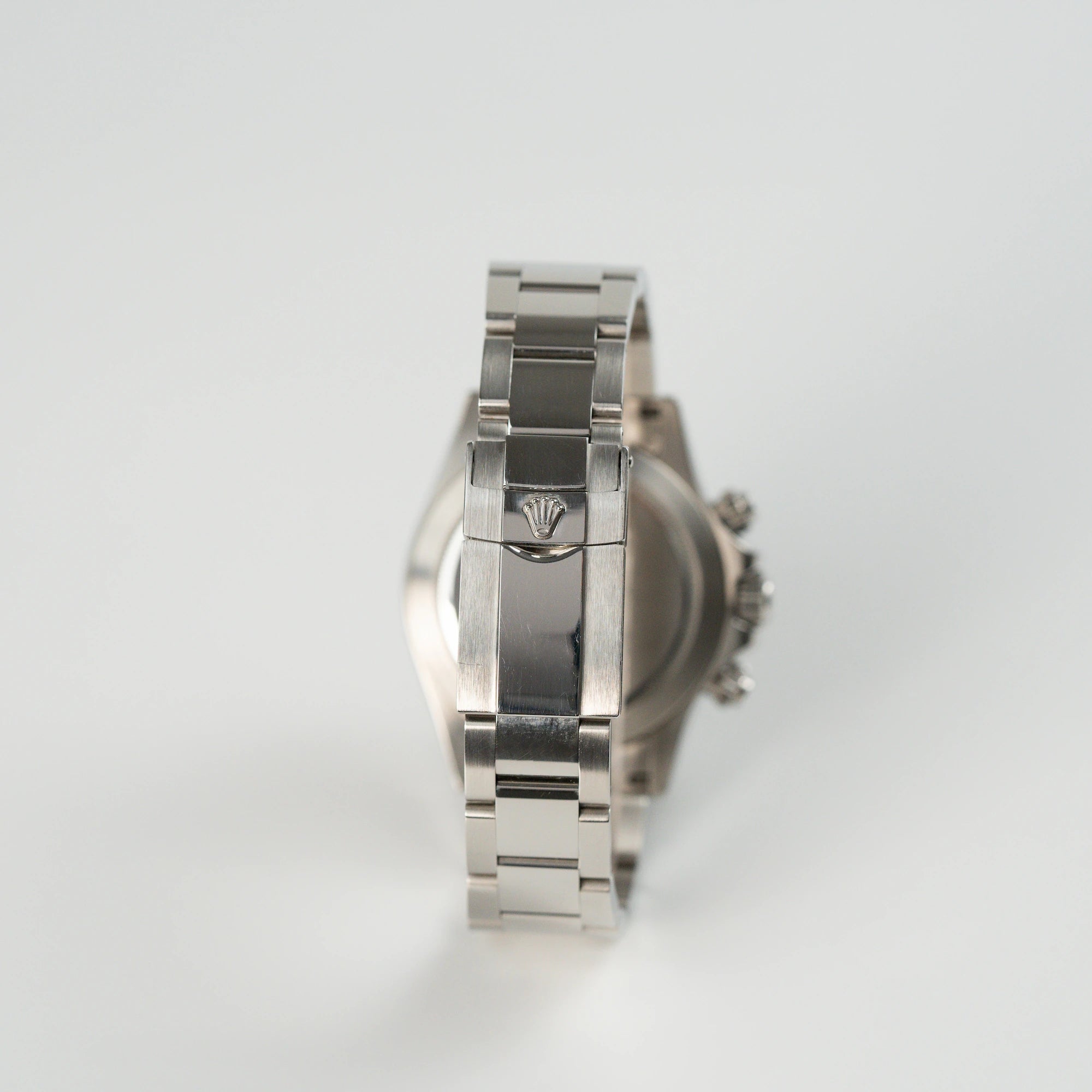Armband aus Edelstahl der Rolex Cosmograph Daytona, Referenz 116520, mit Faltschließe