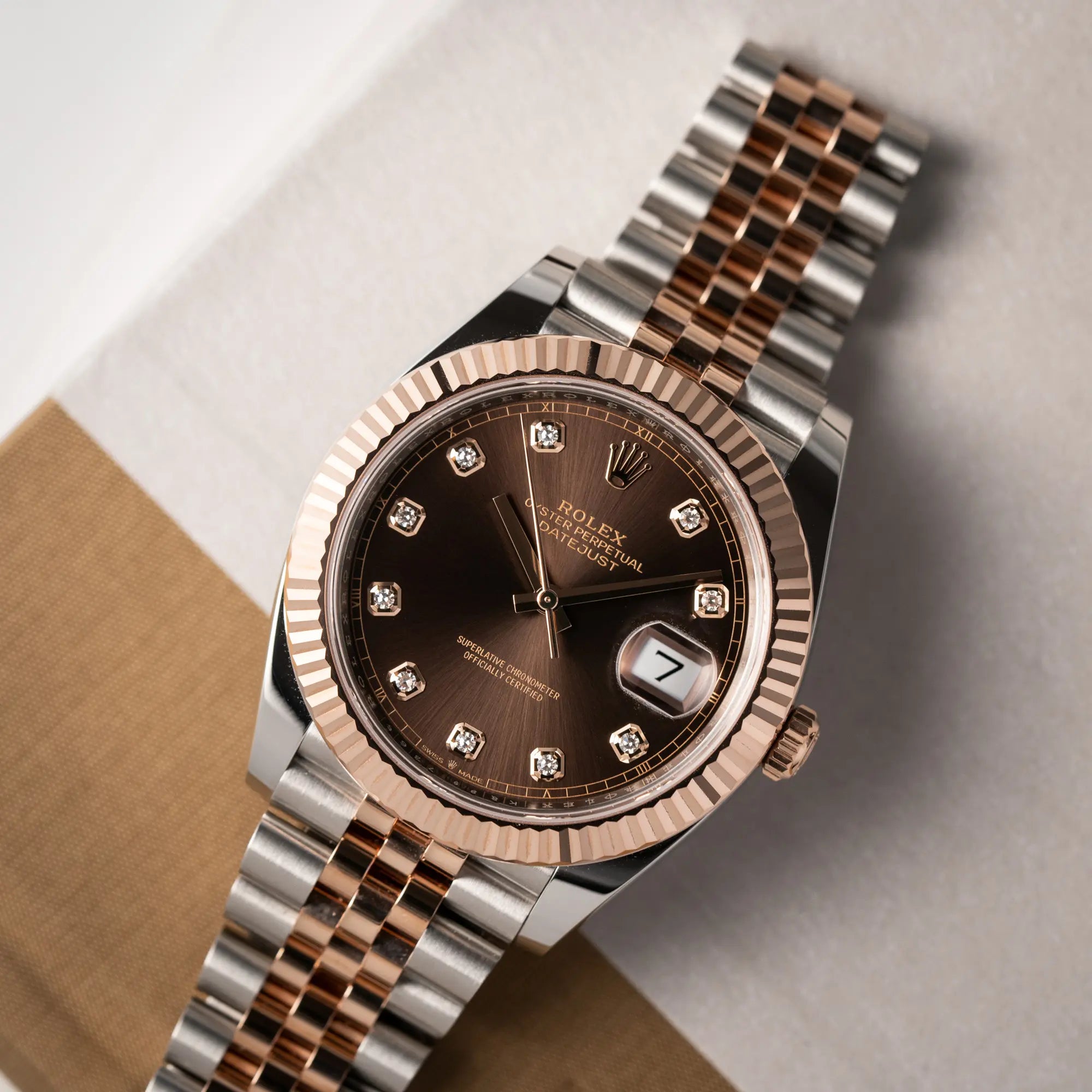 Datejust 41 Chocolate Stahl-Rosé | 126331 | Full-Set 2023