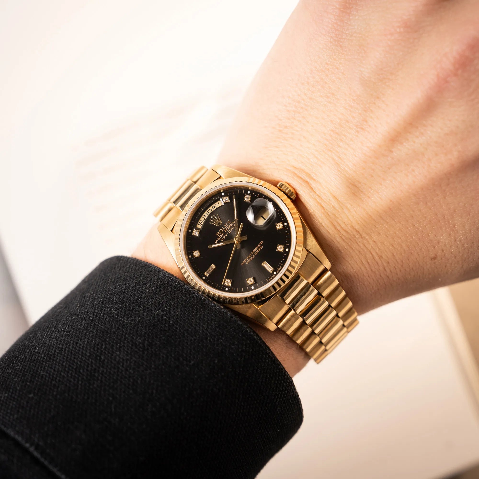 Day-Date 36 | 18238 | Box & Papiere 1989 | Black Diamond Dial