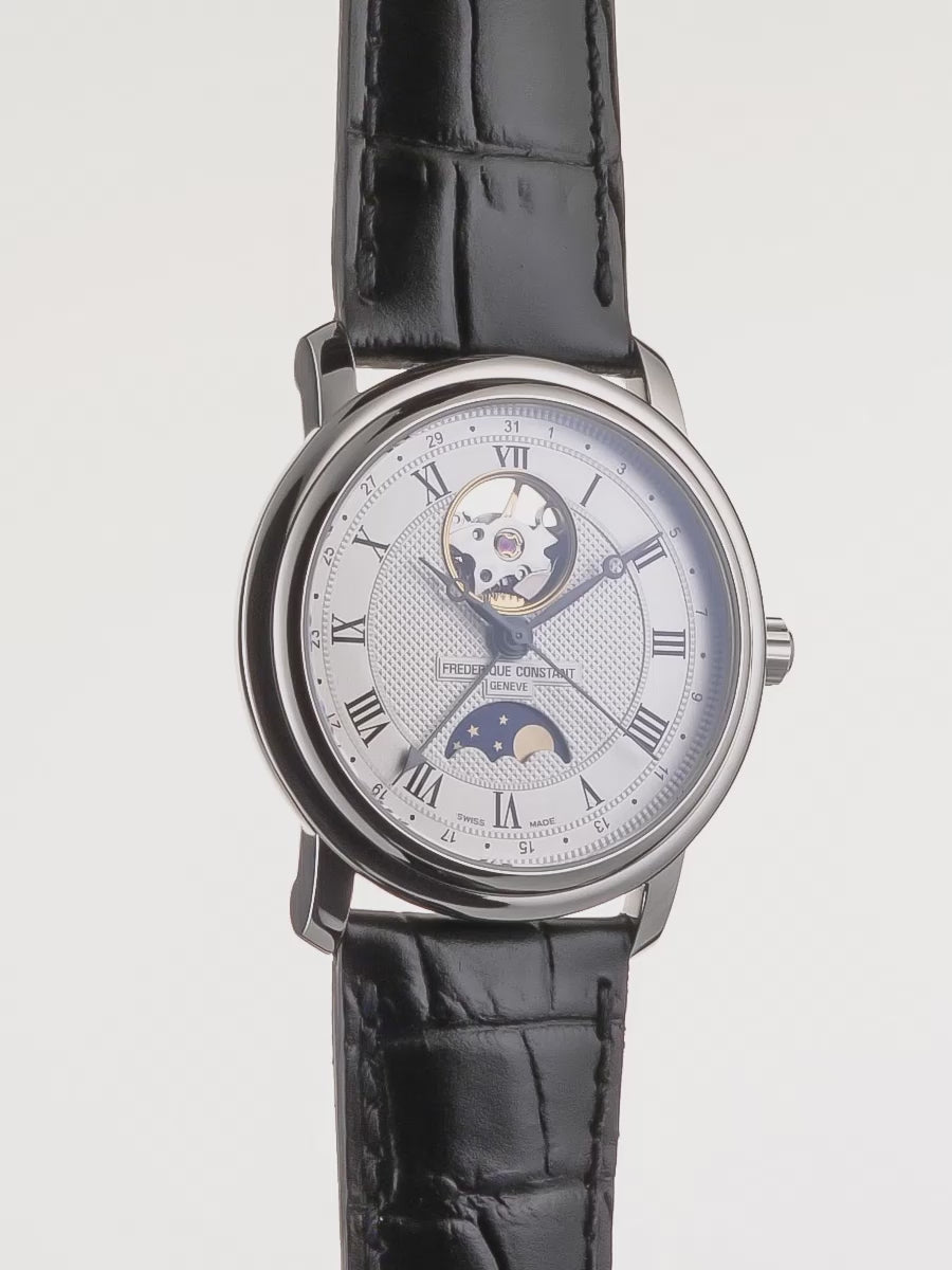 Produktvideo der Heart Beat Moonphase Date Armbanduhr von Frederique Constant aus der Classics Kollektion