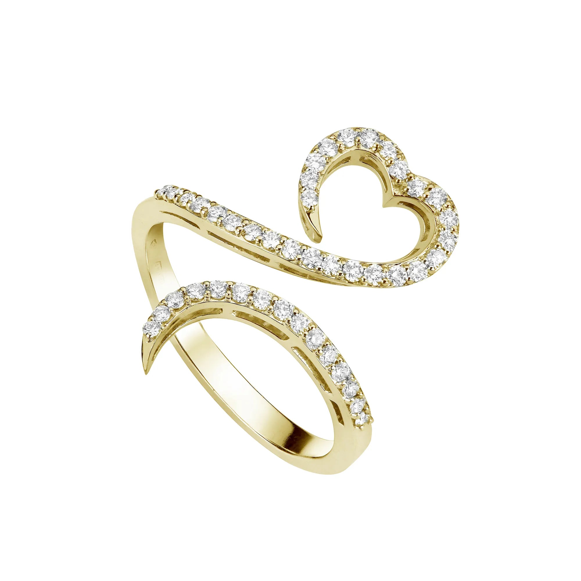 Brillant-Ring Amore | Gelbgold | geschwungenes Herz