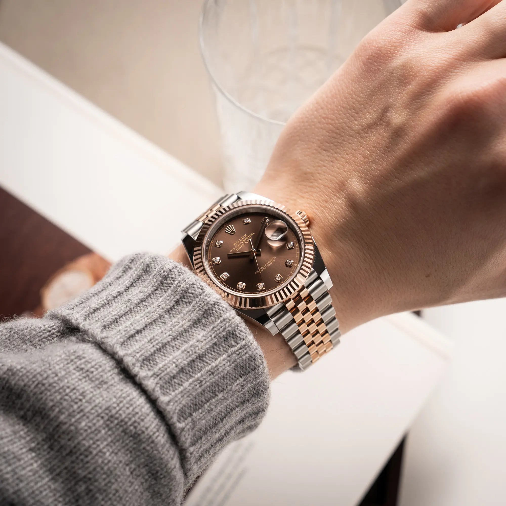 Datejust 41 Chocolate Stahl-Rosé | 126331 | Full-Set 2023