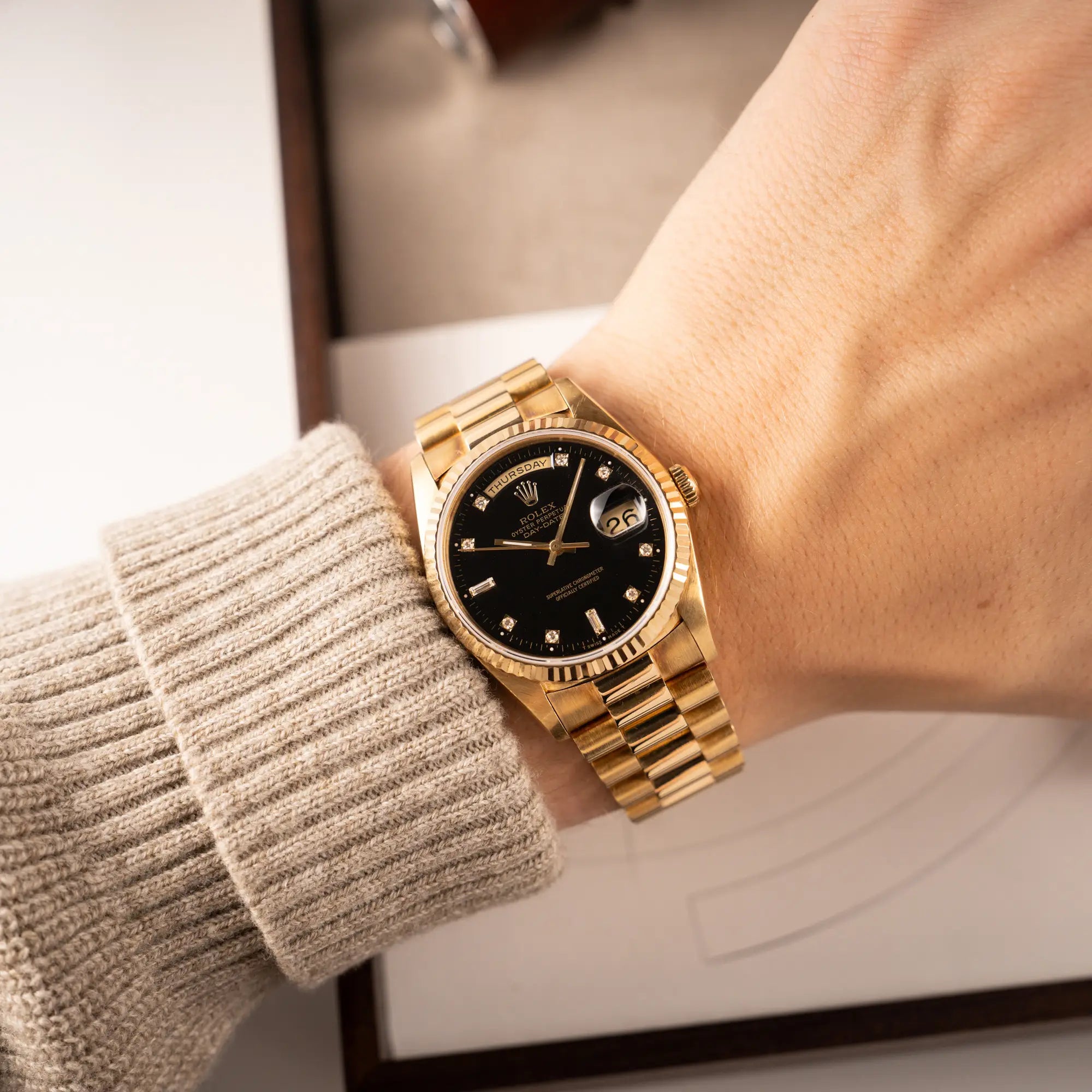 Day-Date 36 | 18238 | Box & Papers | Black Diamond 1991