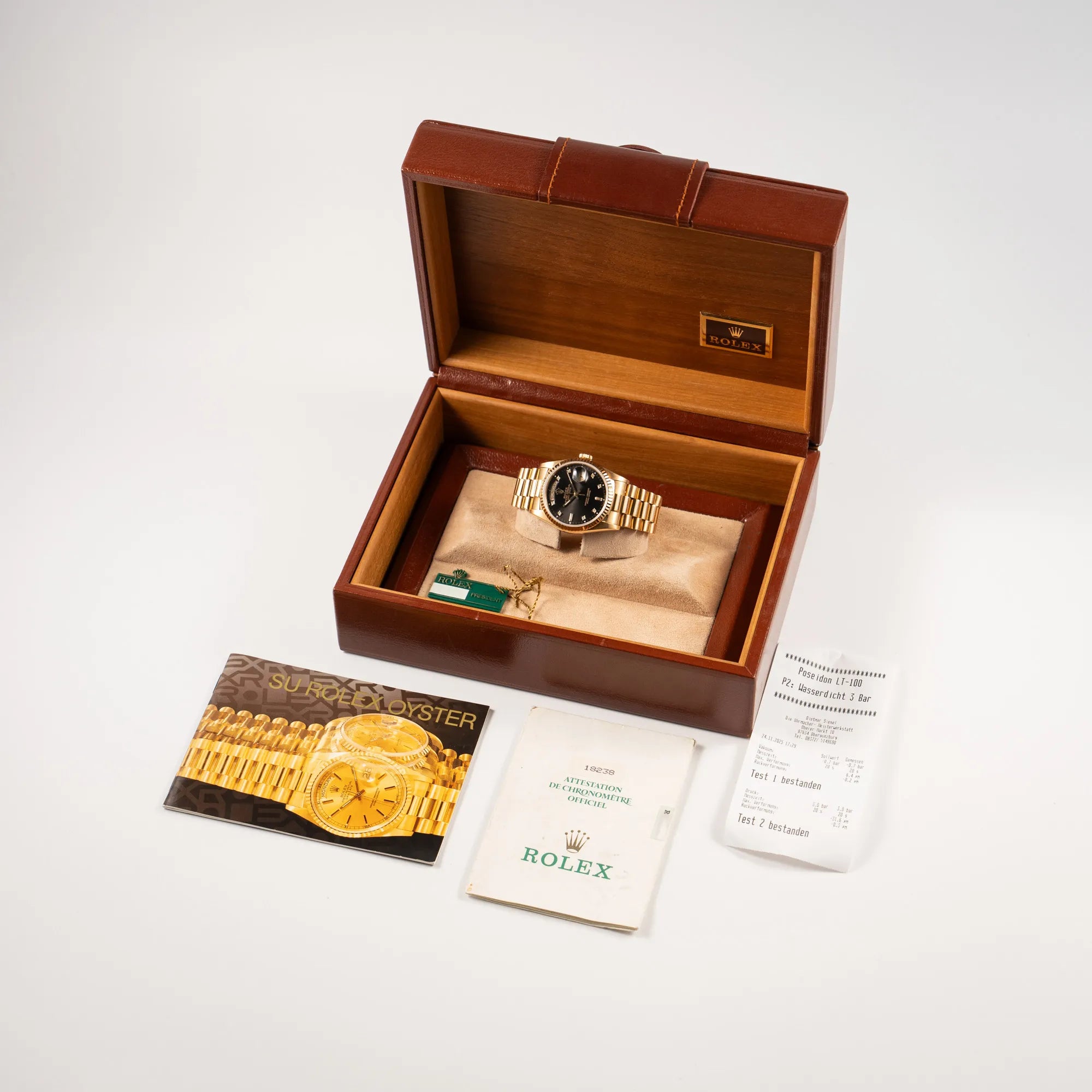 Day-Date 36 | 18238 | Box & Papiere 1989 | Black Diamond Dial