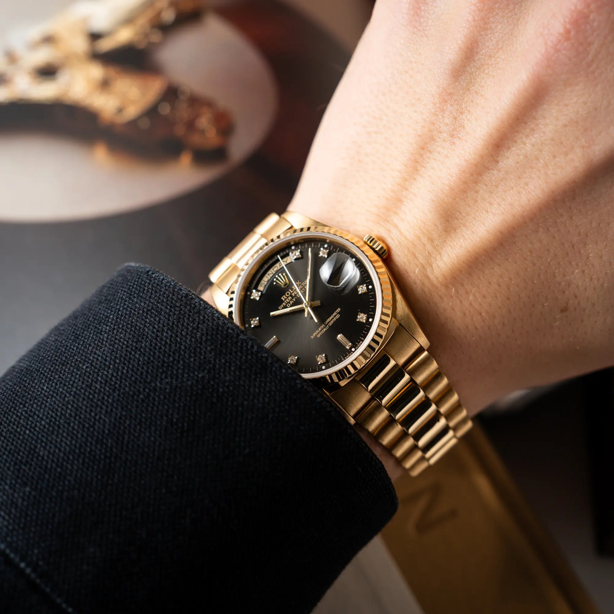 Day-Date 36 | 18238 | Box & Papiere 1989 | Black Diamond Dial