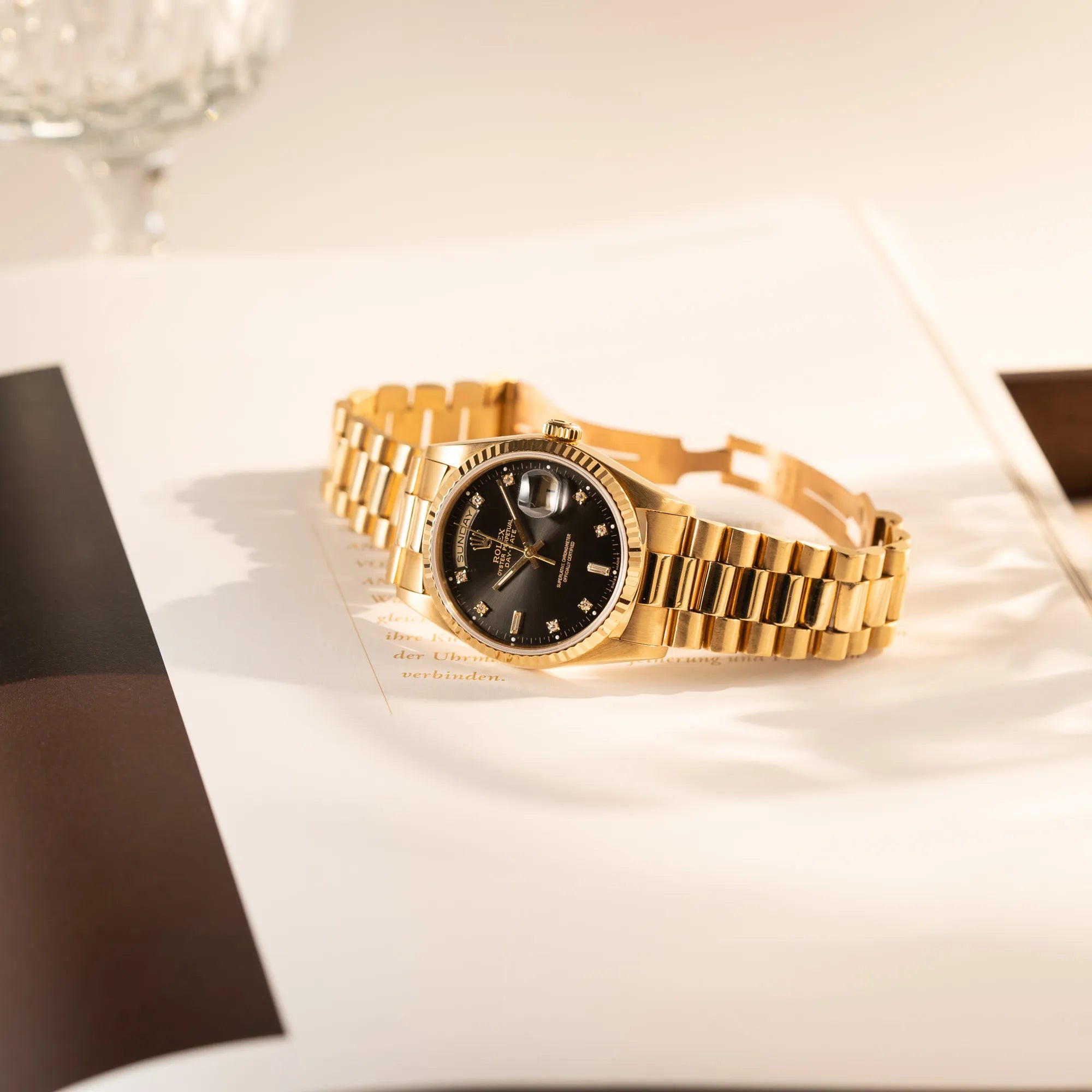 Day-Date 36 | 18238 | Box & Papiere 1989 | Black Diamond Dial