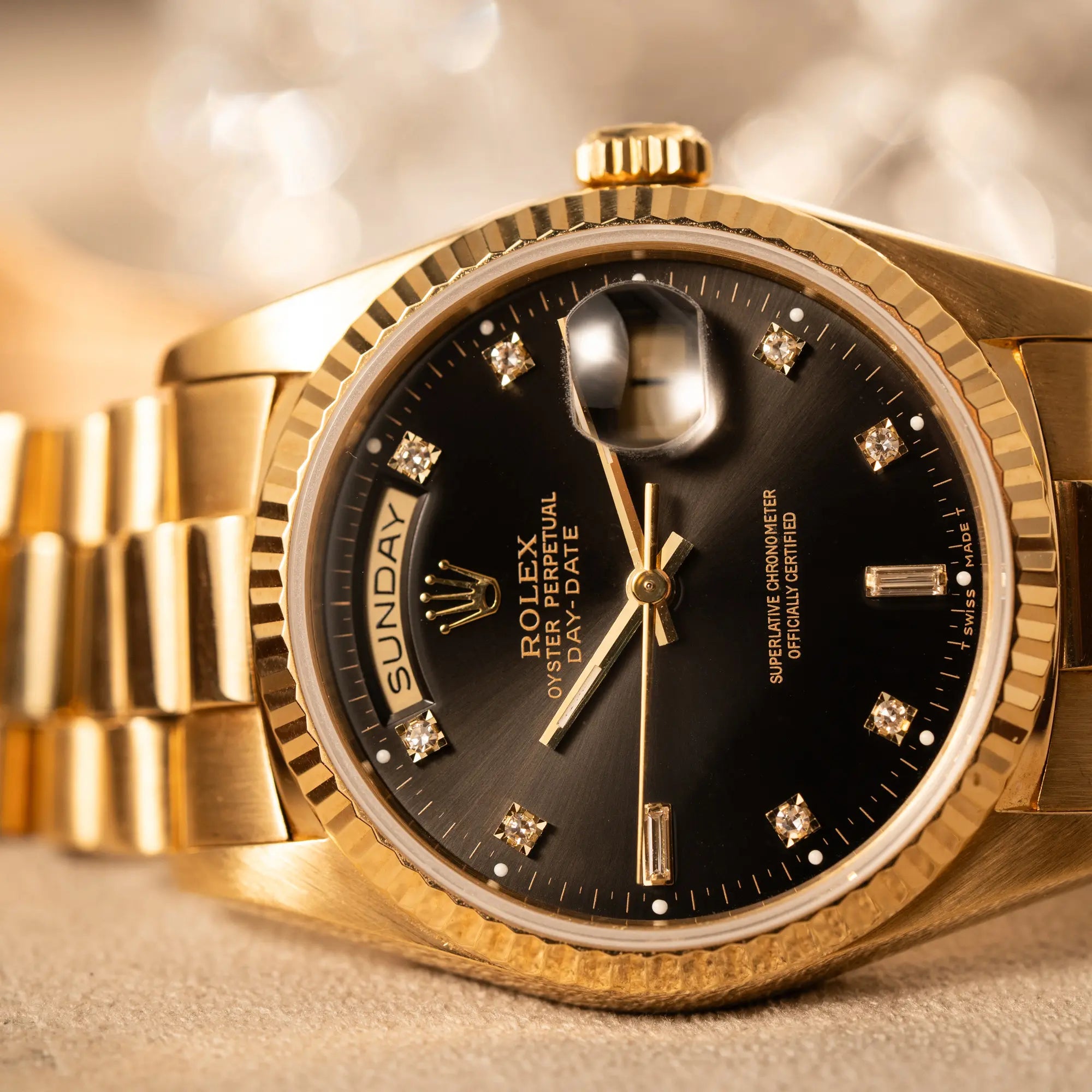 Day-Date 36 | 18238 | Box & Papiere 1989 | Black Diamond Dial