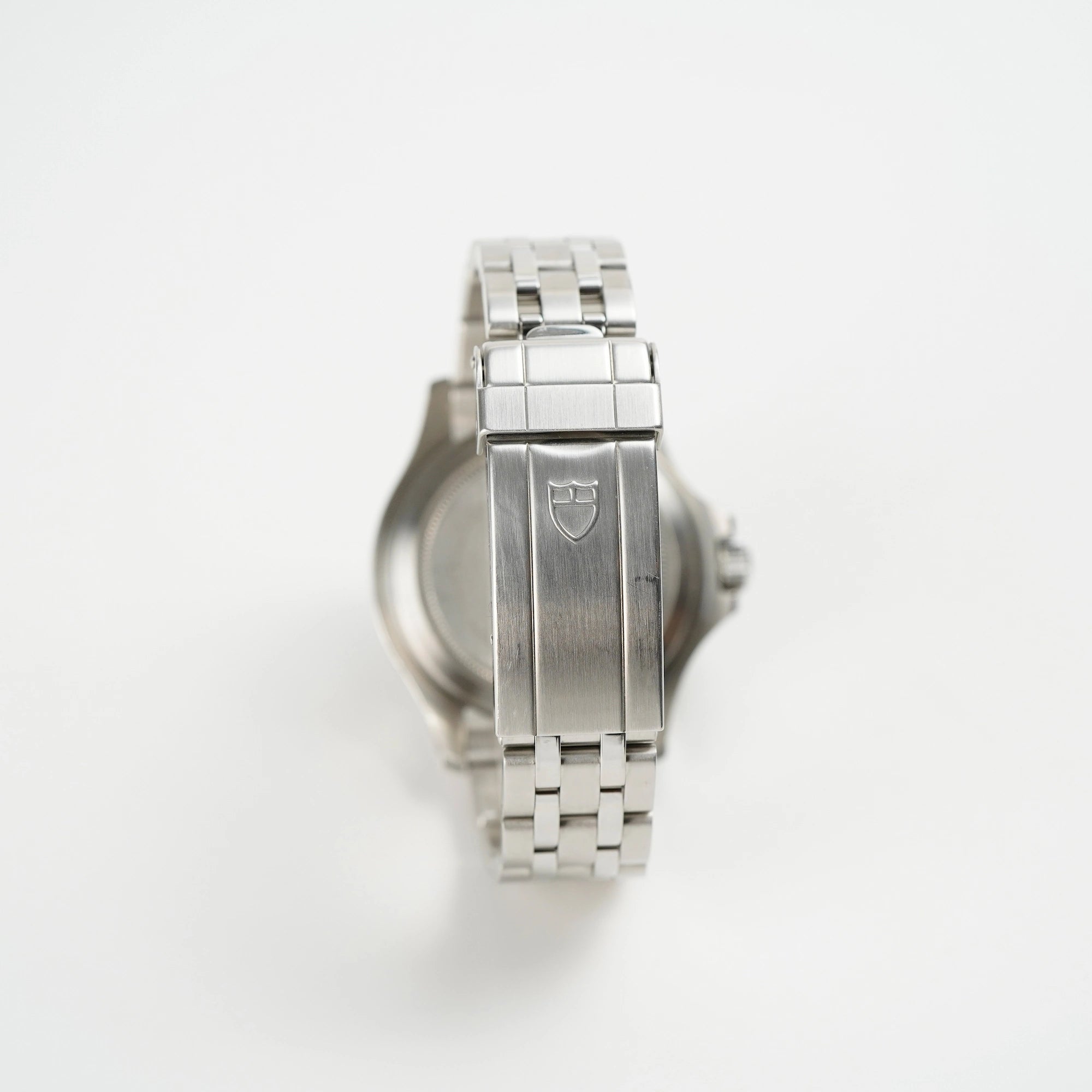Edelstahl-Armband mit Faltschließe der Frontale Ansicht der Tudor Hydronaut Prince Date, Referenz 89190